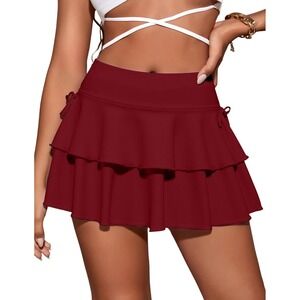 Pleated Short Mini Skirt for Women – High Waisted, Ruffle, Flowy Skater Style XL